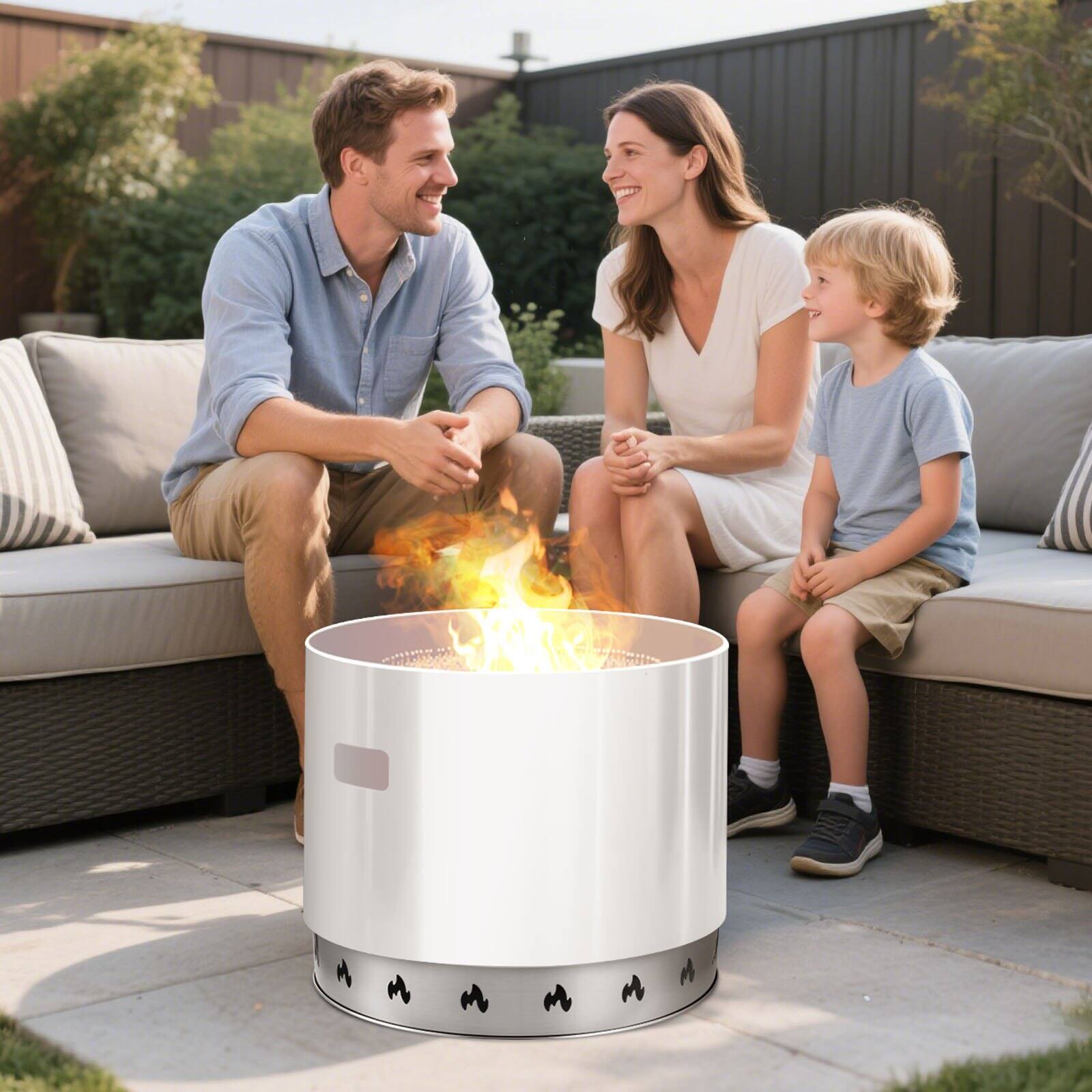 Alt View 1. Glintex - Fire Pit Stand 27-Inch Stainless Steel Support Frame for Smokeless Bonfire Stove, Portable Outdoor Camping Accessory.