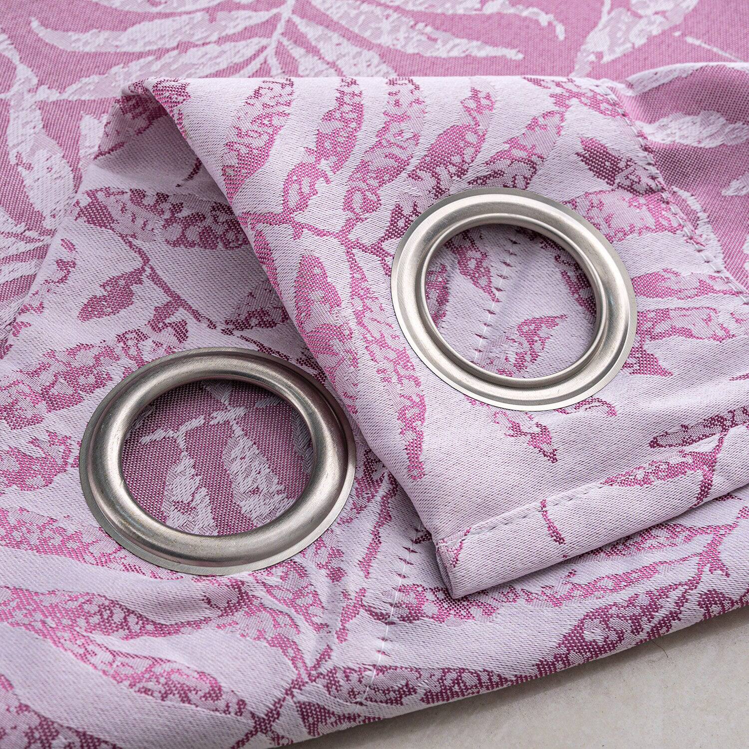 Back. RT Designers Collection - RT Designers Collection 100% Polyester 140 GSM Liana Jacquard Grommet Curtain Panel 54" x 84" Lilac - Lilac.