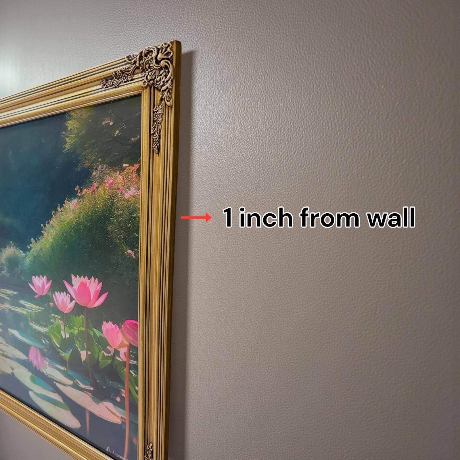 1 inch from wall