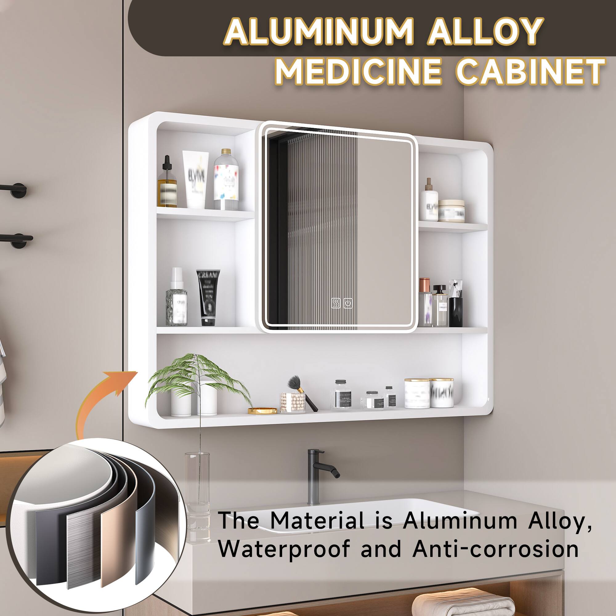 ALUMINUM ALLOY MEDICINE CABINET

The Material is Aluminum Alloy, Waterproof and Anti-corrosion