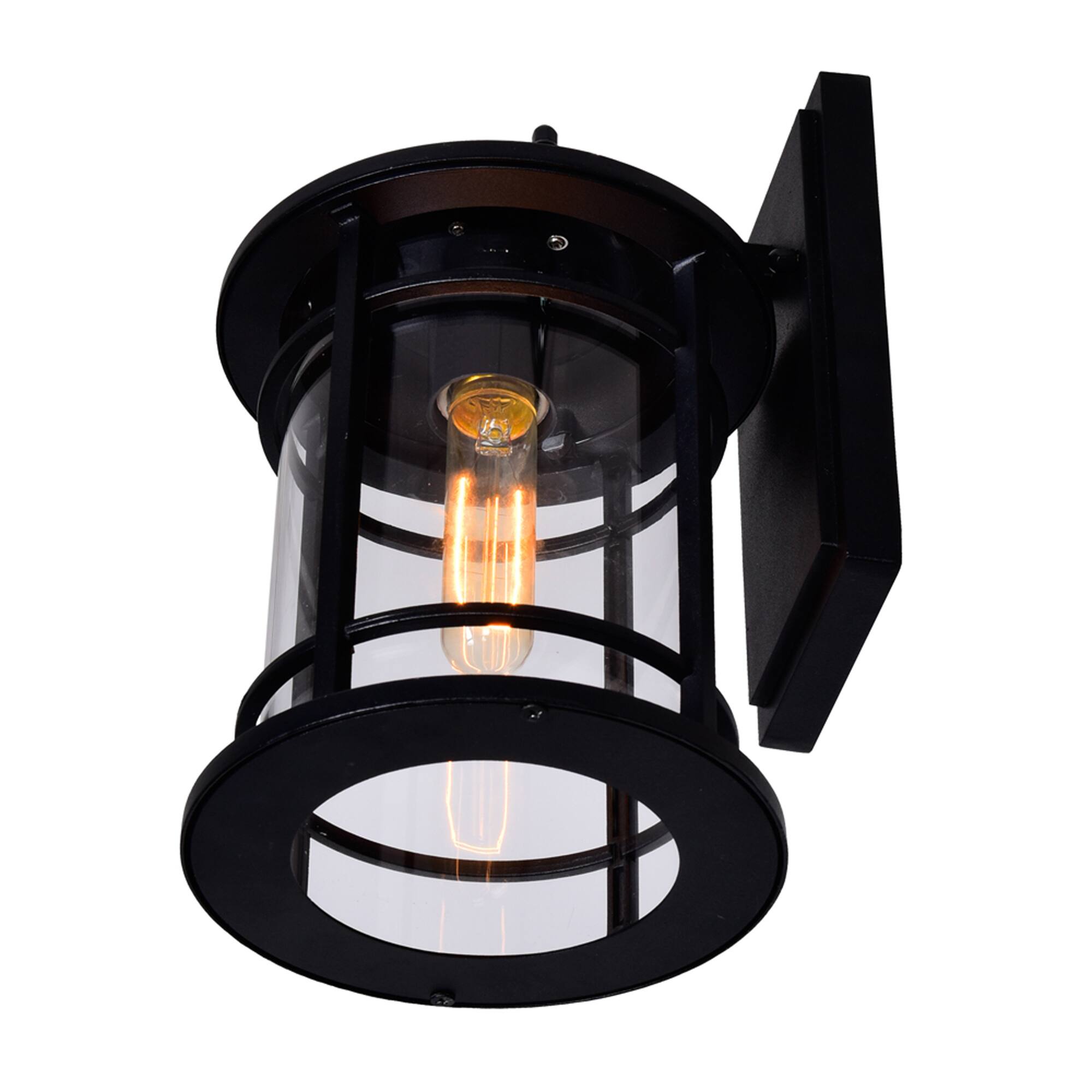 Alt View 1. CWI Lighting - Belmont 1 Light Outdoor Black Wall Lantern - Black.