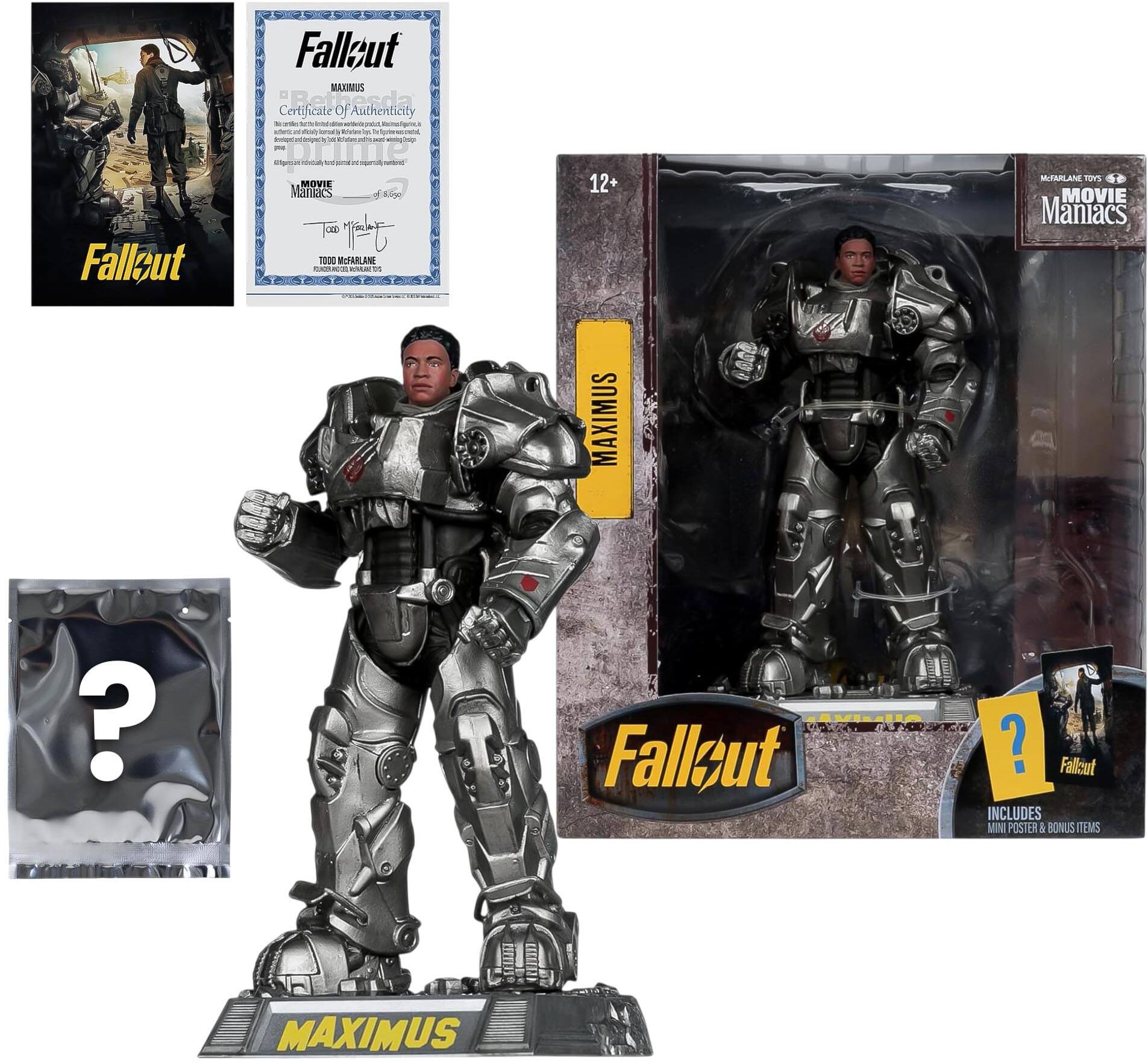 Fallsut Falleut MALIMUS Rell Certificate of Authenticity i -g - - - - ag - Te - anp o No  MOVIE MamIS Klge To T 1000 MNRALANE N n .n 12+ ta.AN Fgs MOVIE Maniacs MAXIMUS 2990 ? C3 Fallzut ? Fallcut INCLUDES MINI POSTER & BONUS ITEMS MAXIMUS
