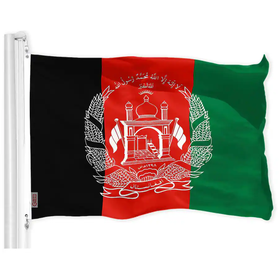 G128 Afghanistan Flag 3 X 5 Ft 150D Polyester Brass Grommets Indoor g128-afghanistan-flag-3-x-5-ft-150d-polyester-brass-grommets-indoor
