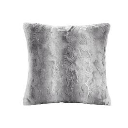 Gracie Mills - Shawn Faux Brushed long Fur Square Pillow - Gray