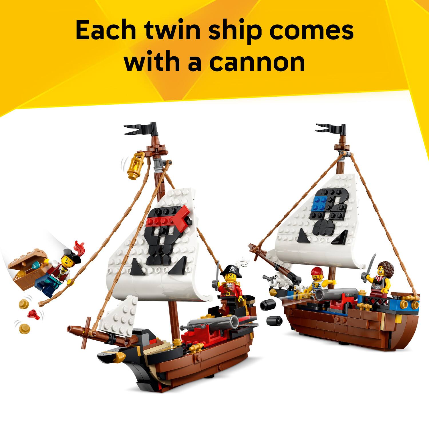 Each twin ship comes with a cannon