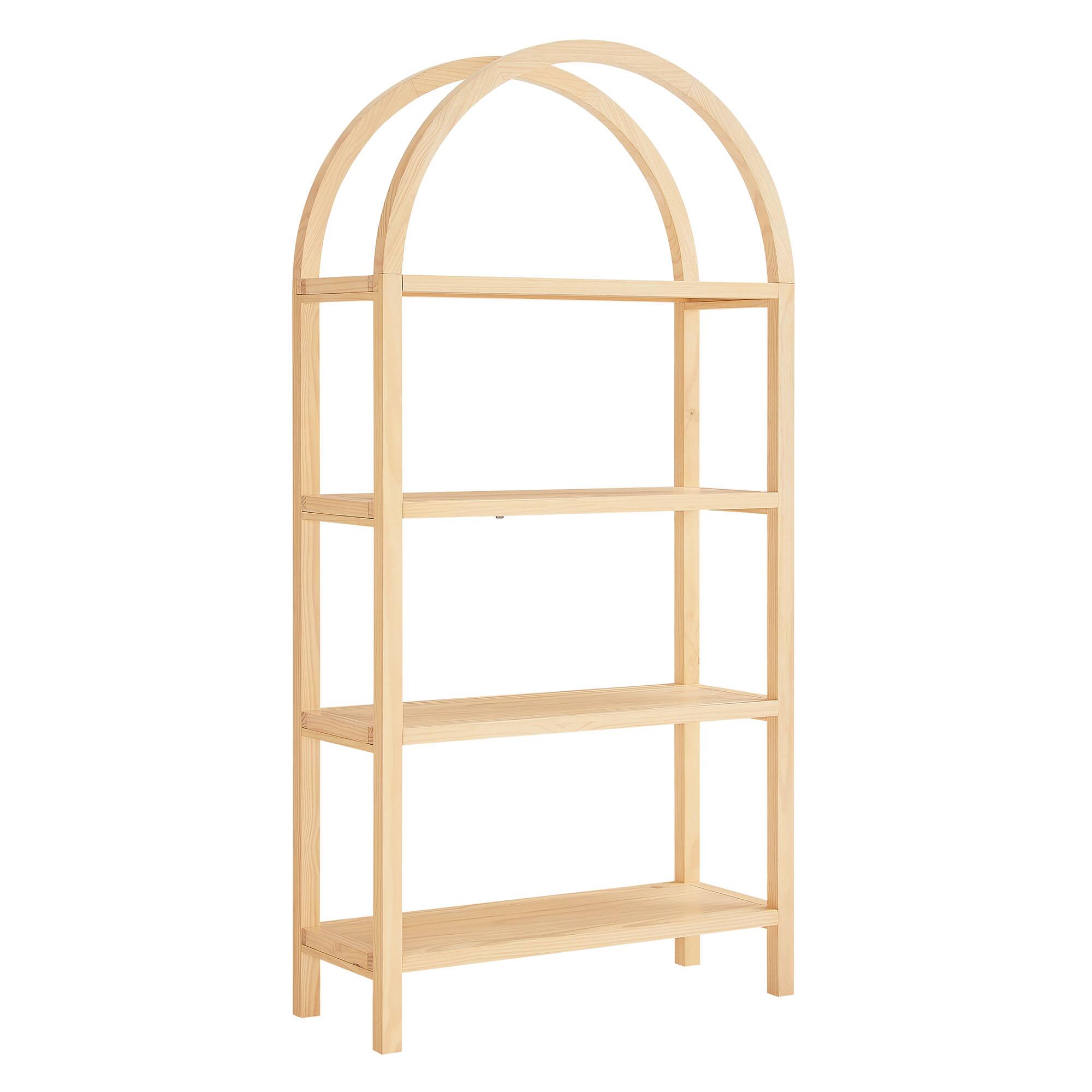 Angle. Modway - Vexley 72 Inch Large Arched Bookshelf by Modway - Natural.