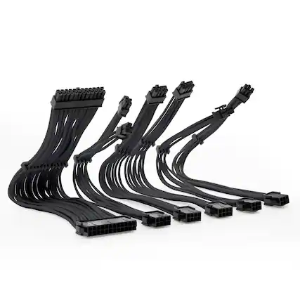 Front. YEYIAN - Yeyian PSU Cable Extension Kit Kabel Series 1000, Black - SKU: KS1000N - Black.