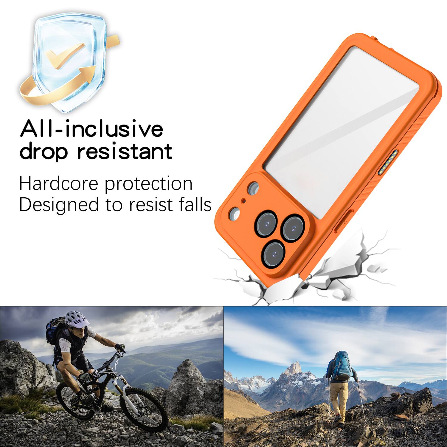 All-inclusive drop resistant  
Hardcore protection  
Designed to resist falls