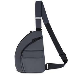 Wikistore - Anti Theft Sling Bag Crossbody Chest Bag for Women Men Travel Lightweight Waterproof Grey - Gray