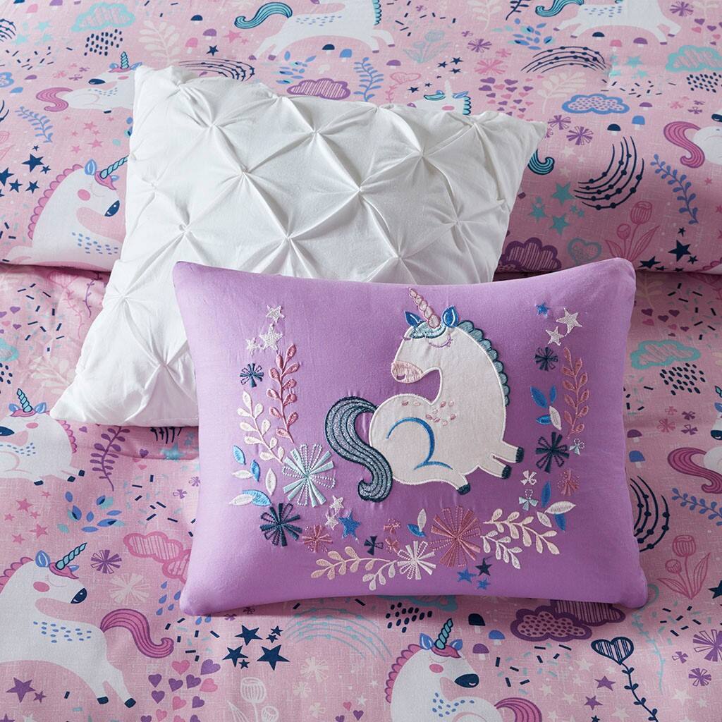 Alt View 1. Gracie Mills - Gracie Mills Glenda Magical Unicorn Dreams Cotton Comforter Set - Pink.