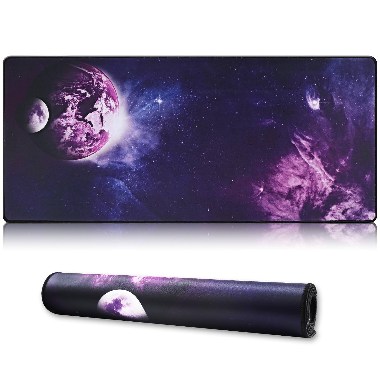 Comfort Essence - Xxl Professional Large Mouse Pad & Computer Game Mat 35... Black - Sky planet-35.4x15.7x0.1IN