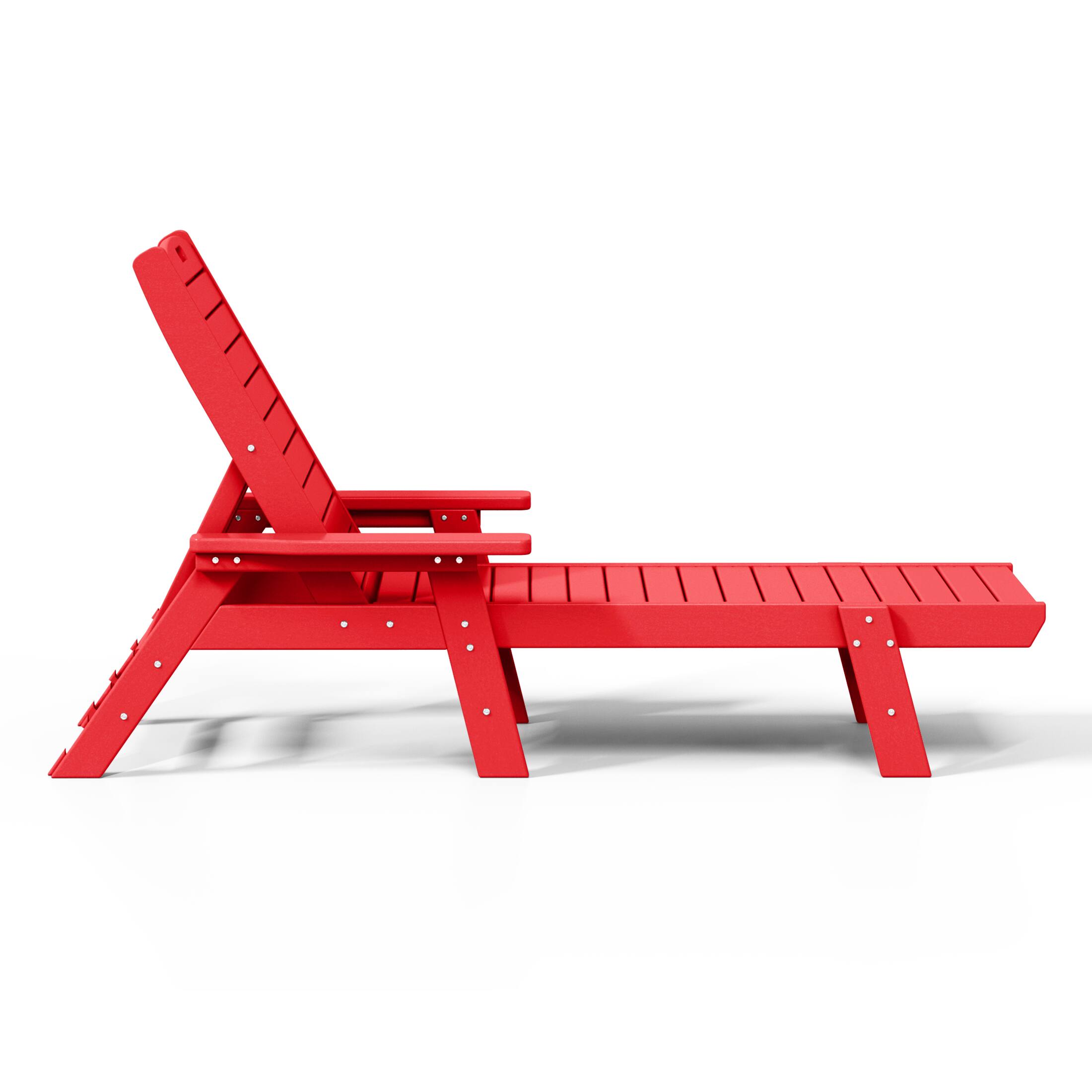 Left. WestinTrends - WestinTrends Malibu Poly Reclining Chaise Lounge - Red.