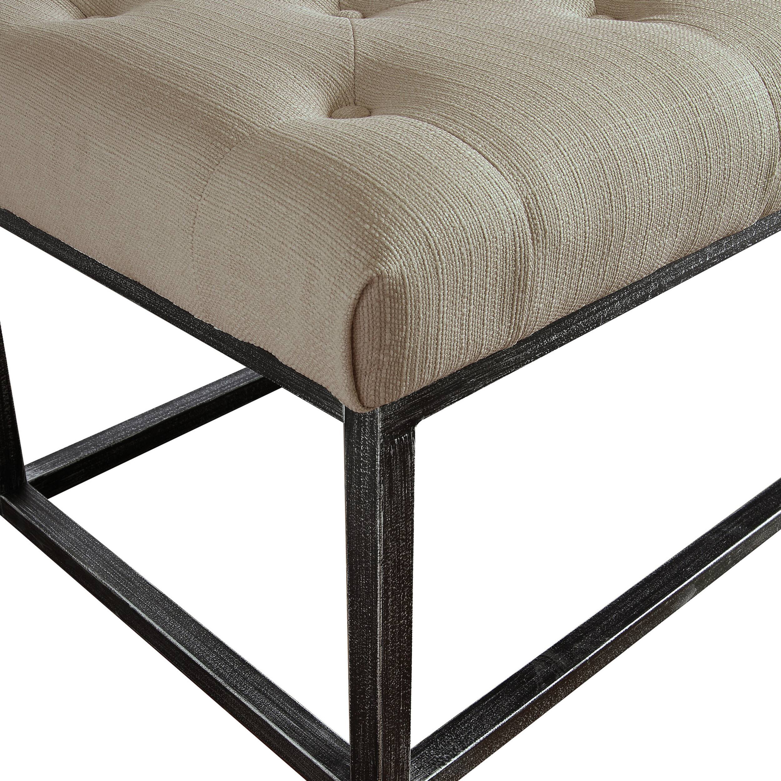 Alt View 15. Finch - Danes Long Tufted  Bench - Ivory.