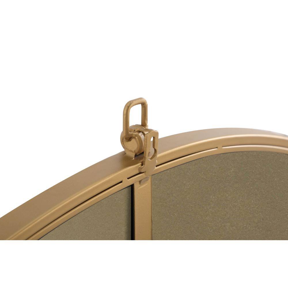 Alt View 1. Elegant Decor - Metal frame Round Mirror with decorative hook 42 inch Brass finish - Brass.