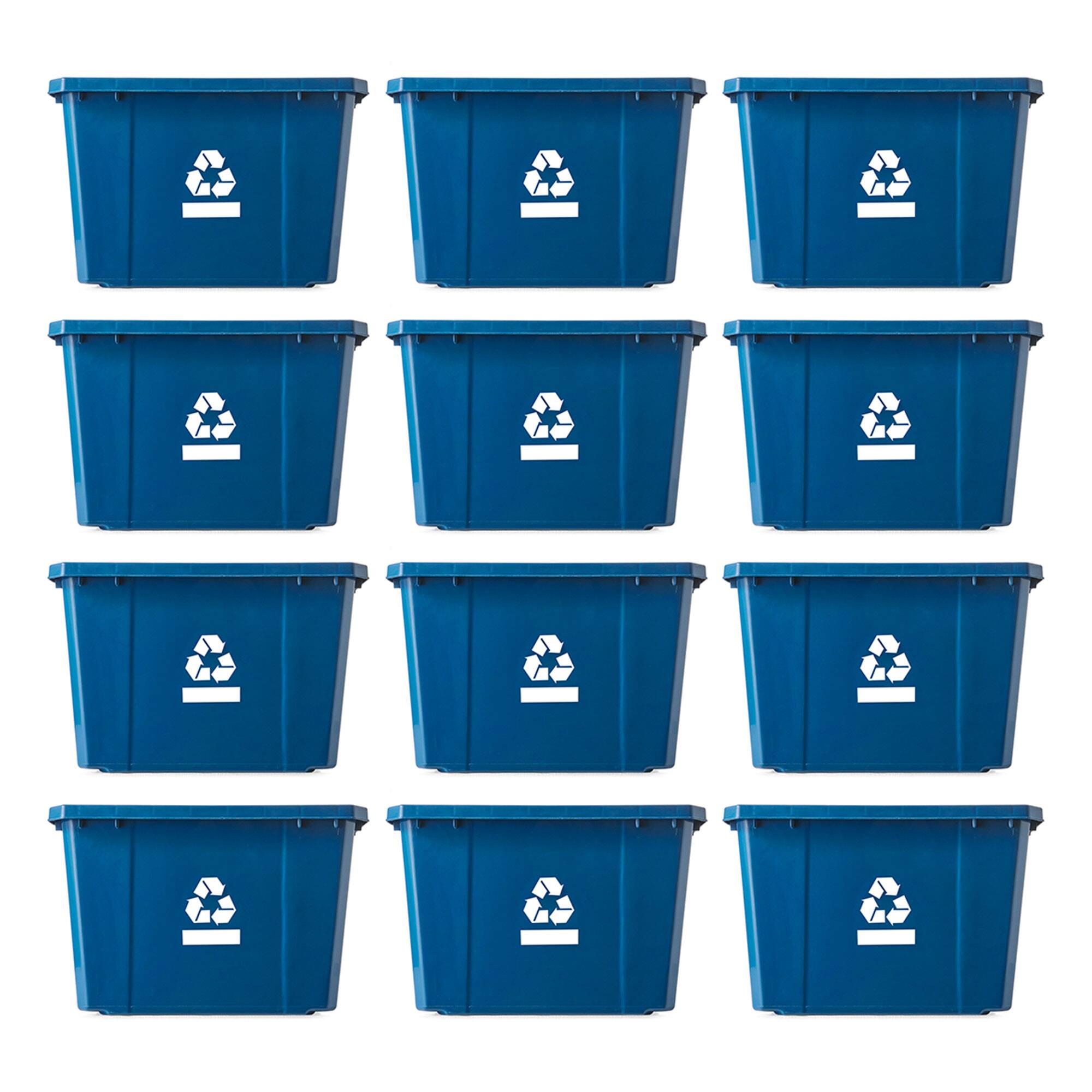 Alt View 1. Gracious Living - Gracious Living Medium Curbside Blue Box 17 Gallon Home Recycling Bin (12 Pack).