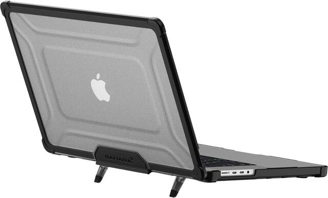Angle. SaharaCase - Raider ProArmor Case for Apple MacBook Pro 16'' M4 (2024) and M3 (2023) Laptops - Scorpion Black.