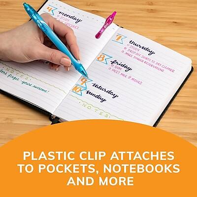 4 O Monday STUDY GROCERIES  
7 O Thursday DROP OFF STUDY MAKE DINNER  
8 O Friday RESERVATIONS DRY CLEANER  
10 O Saturday MOVIES  
10 O Sunday NO NOTES  

PLASTIC CLIP ATTACHES TO POCKETS, NOTEBOOKS AND MORE