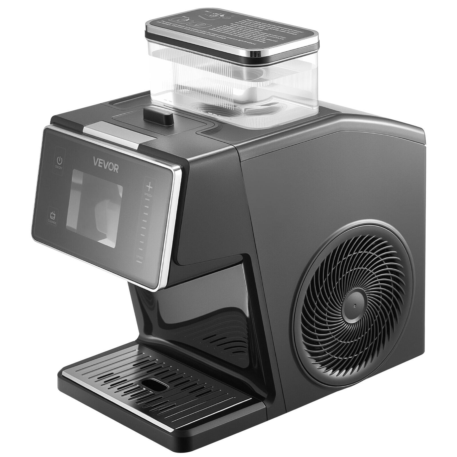 Alt View 5. VEVOR - Snowflake Ice Machine, 44LBS/24H Snowflake Ice Maker, Ice-Shaver Machine with Stainless Steel Blade, Electric Snow Cone - Black.