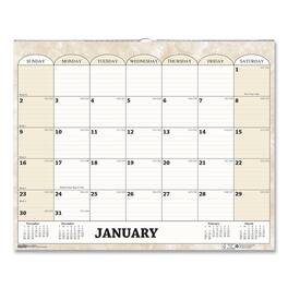 House of Doolittle - Recycled Monthly Horizontal Wall Calendar Marble Stone Artwork 14.88 x 12 White Sand Sheets 12 Month Jan to Dec 2026