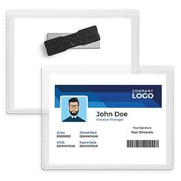 Staples - Magnetic Name Badge Holder Kit, 3" x 4", Vinyl, 20/Pack - Clear