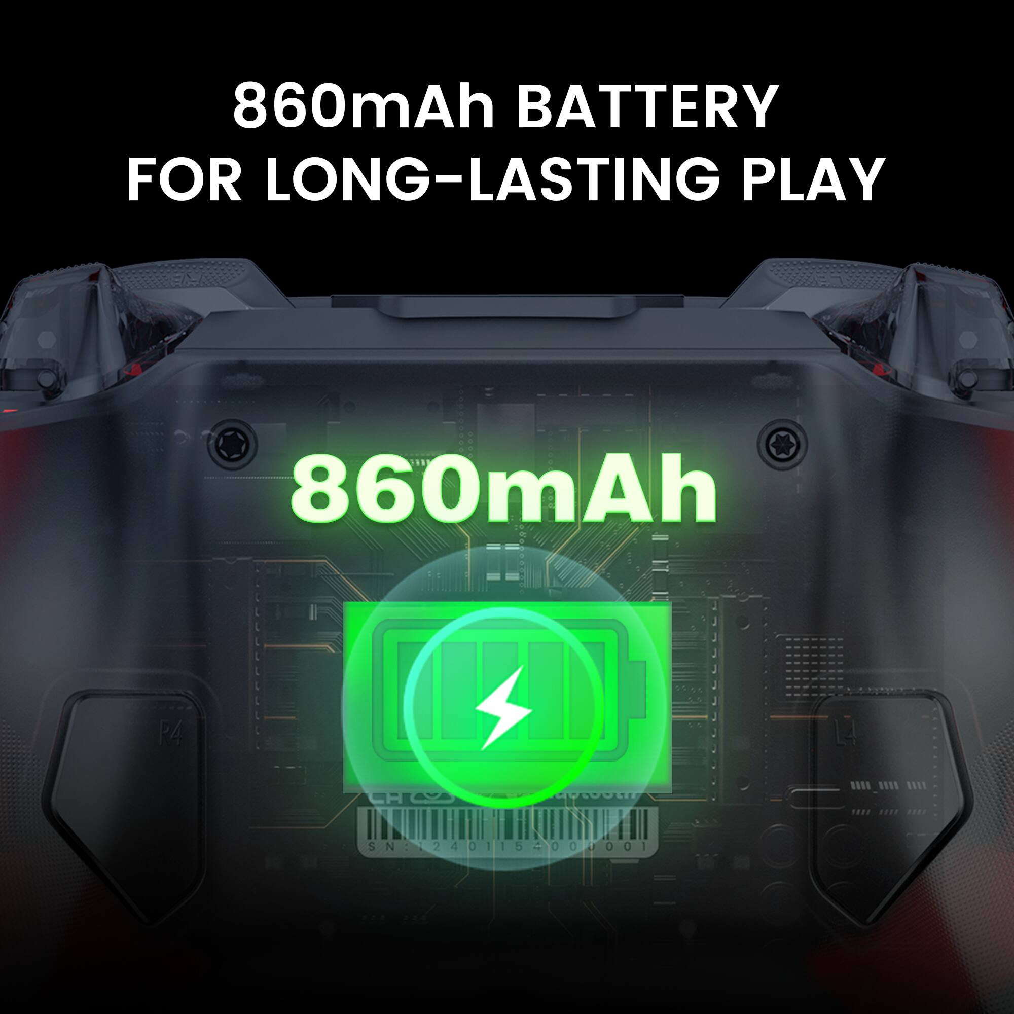 860mAh Battery for Long-Lasting Play