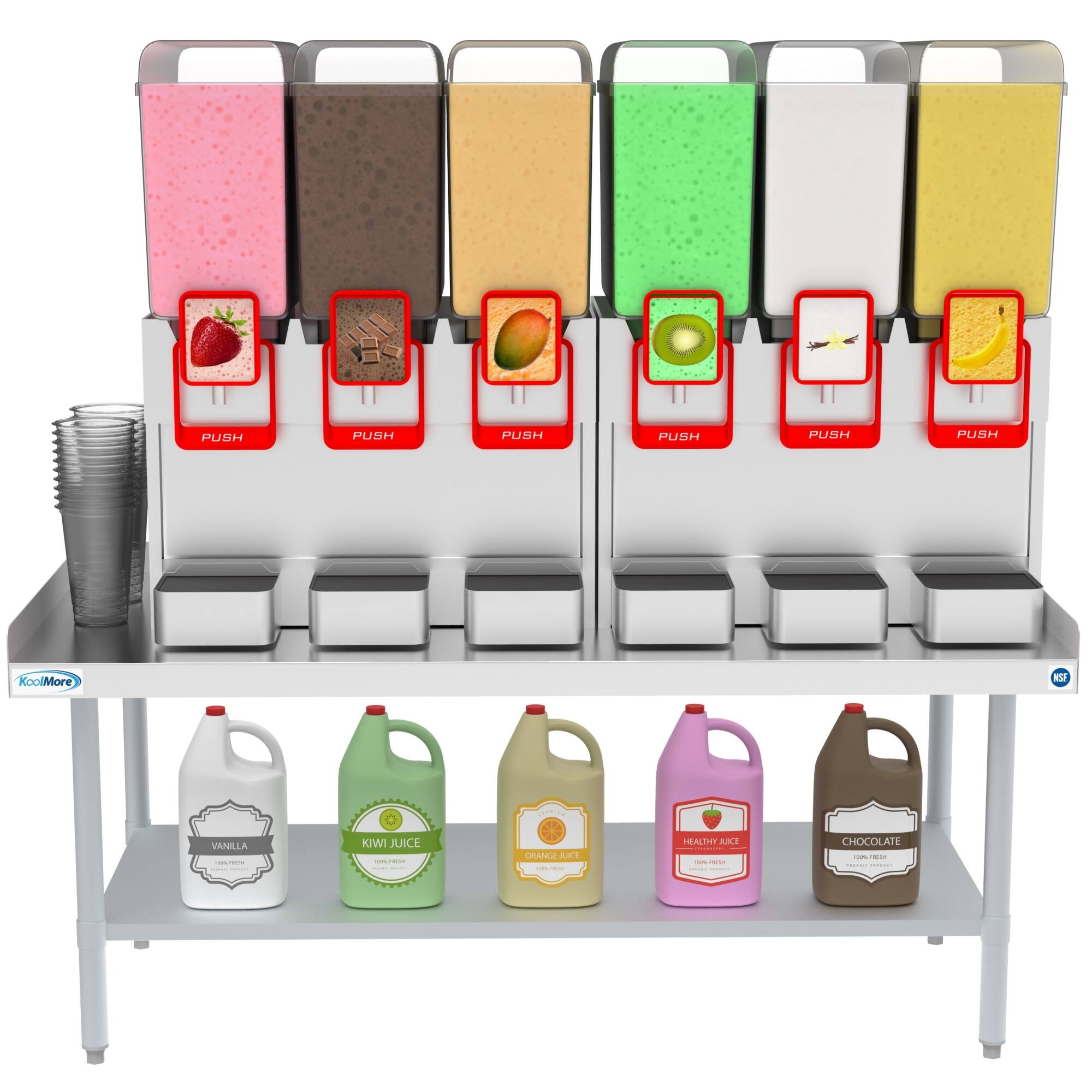 PUSH PUSH PUSH PUSH PUSH KoolMore NS VANILLA KIWI JUICE ORANGE JUICE HEALTHY JUICE CHOCOLATE