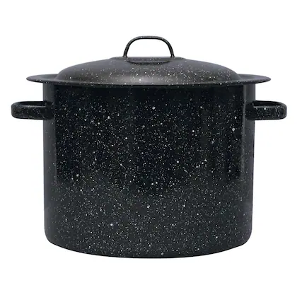 Front. Granite Ware - Granite Ware Stock Pot, 12 Qt - Speckled Black - Speckled Black.