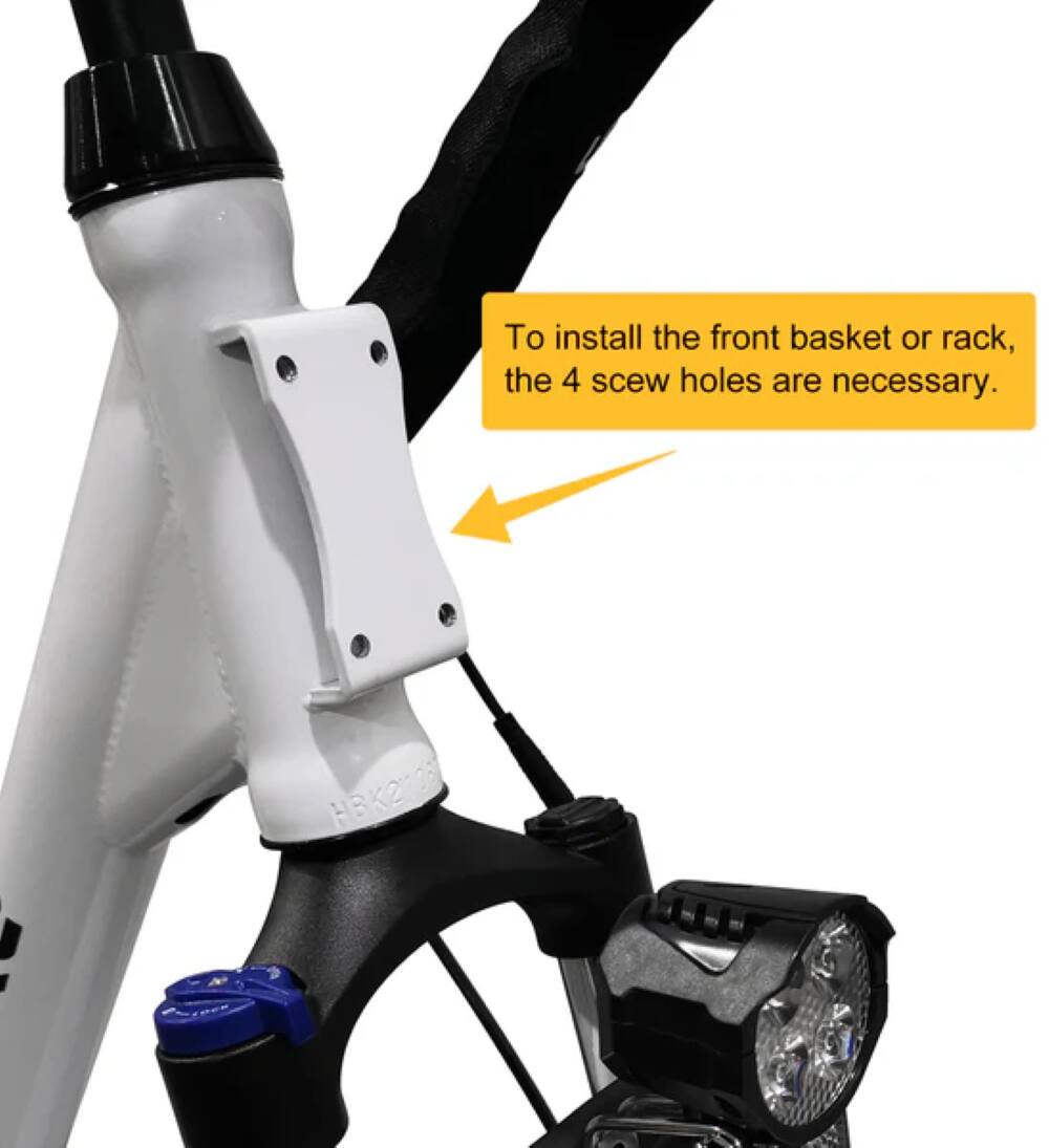 To install the front basket or rack, the 4 screw holes are necessary.