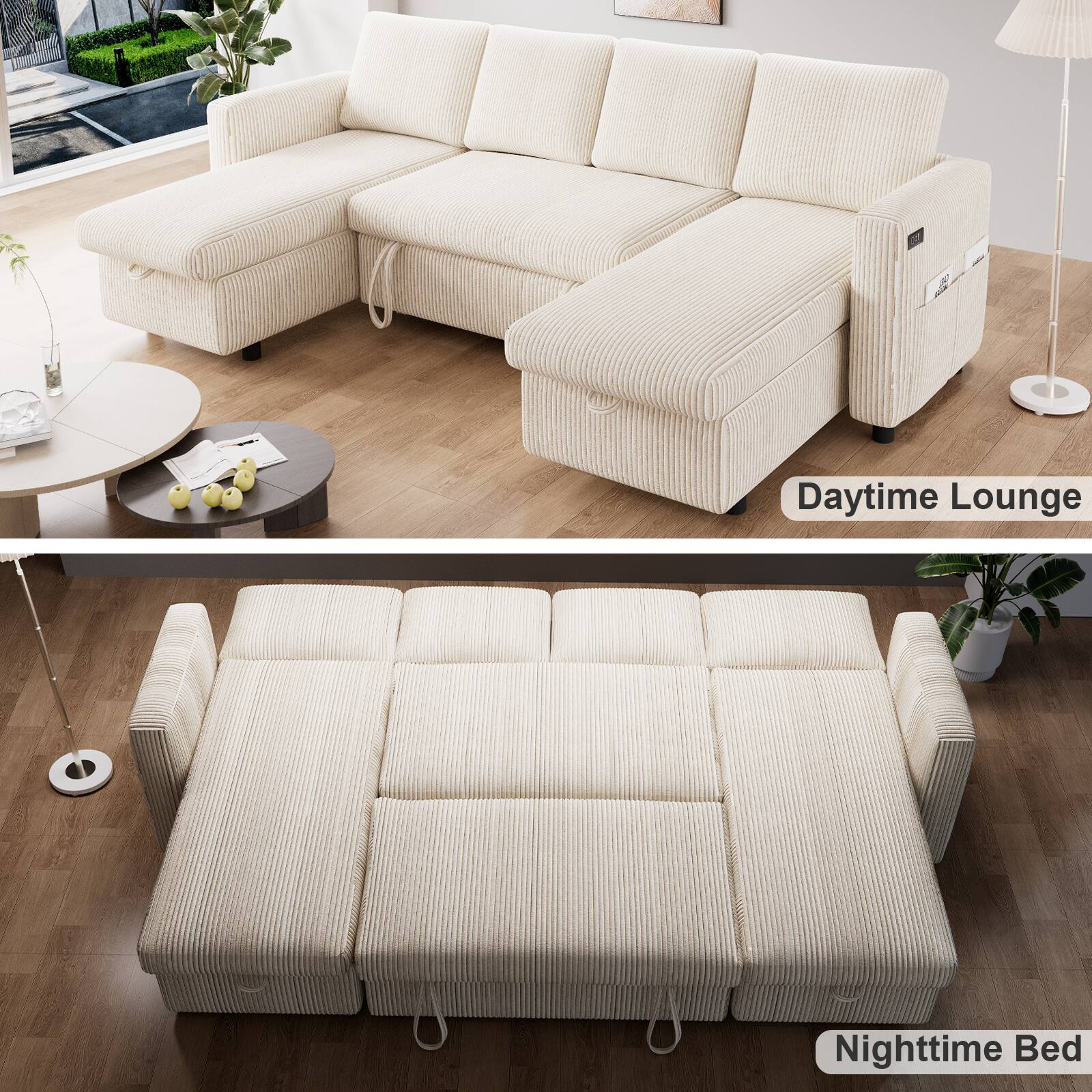 Daytime Lounge  
Nighttime Bed