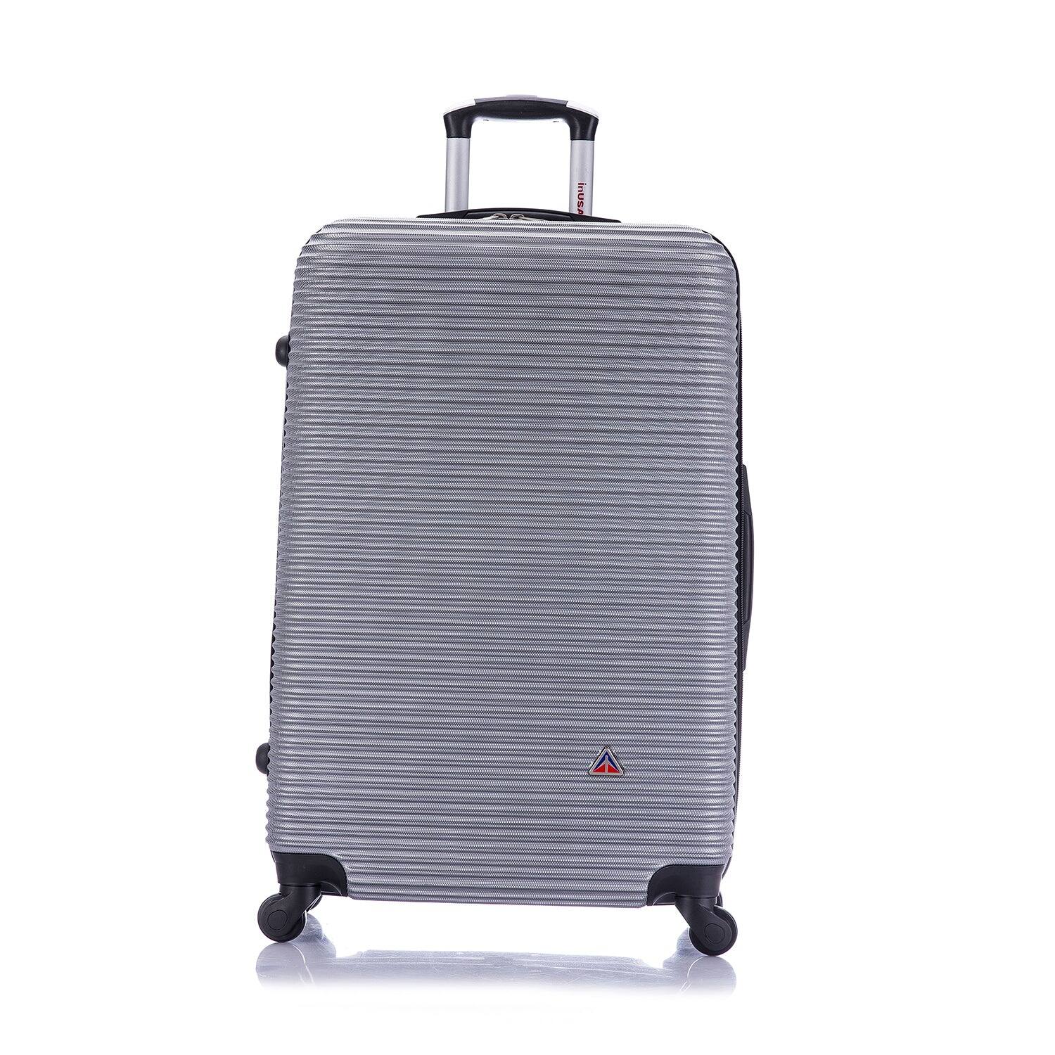 Angle. InUSA - Royal lightweight hardside Spinner Luggage 28" - SILVER.