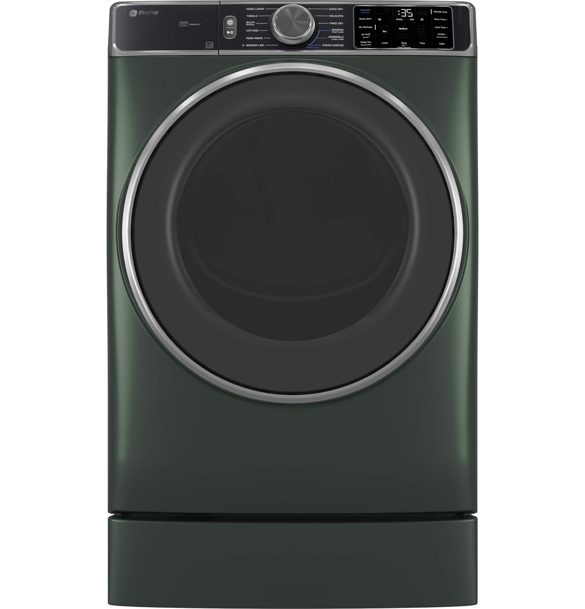 Alt View 14. GE Profile - 7.8 Cu. Ft. Stackable Smart Electric Dryer with Steam and Sanitize Cycle - Jade Green.