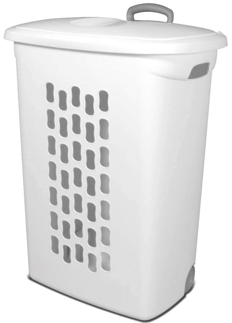 Front. Sterilite - Sterilite Ultra Wheeled Laundry Hamper with Lid, Handle and Wheels for Easy Rolling of Clothes to and from The Laundry R.