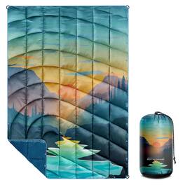 Comfort Essence - Camping Blanket Lightweight Puffy Printed Packable Outdoor For Traveling Stadium Hiking Picnics Polyester, - Sunset-thick-39x55"