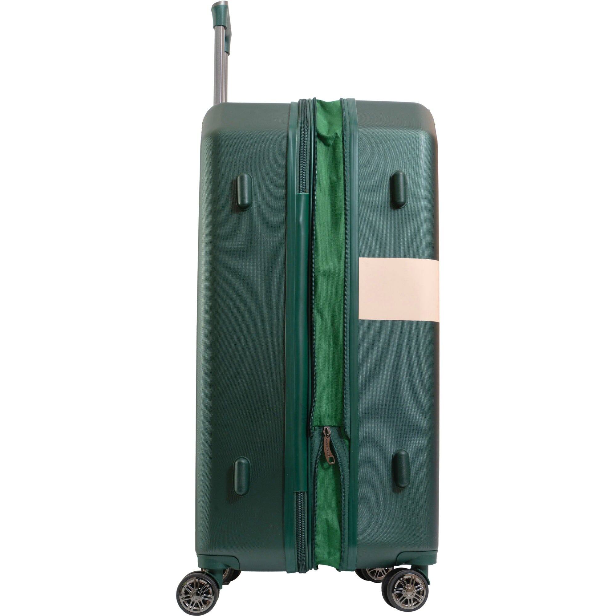 Back. Max Studio - ABS Hard-Side 3-Piece Hexagon Luggage Set - 243-EMERALD.