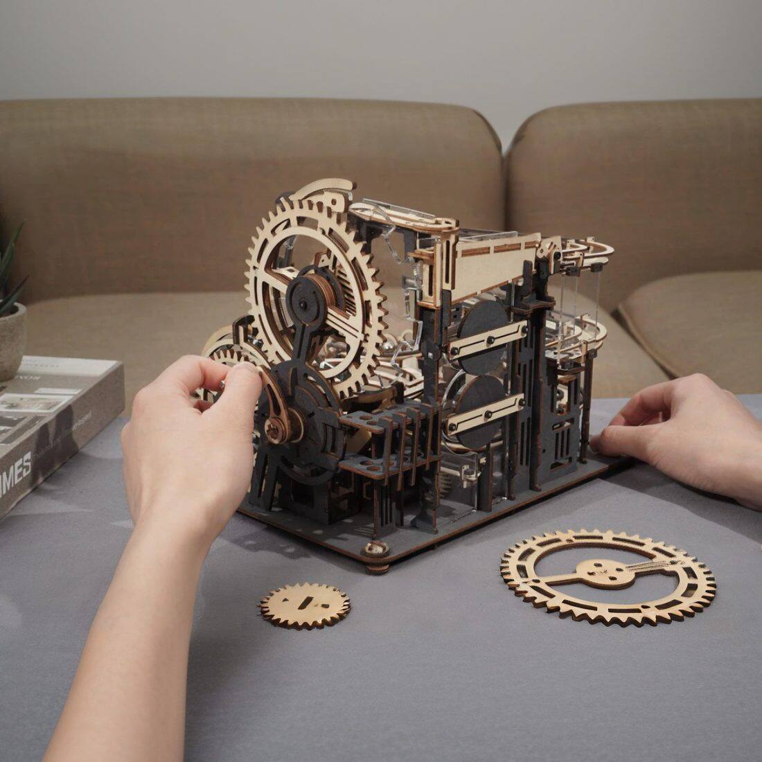 Back. 3D Puzzle - DIY 3D Moving Gears Puzzle - Marble Night City - 253 pcs.