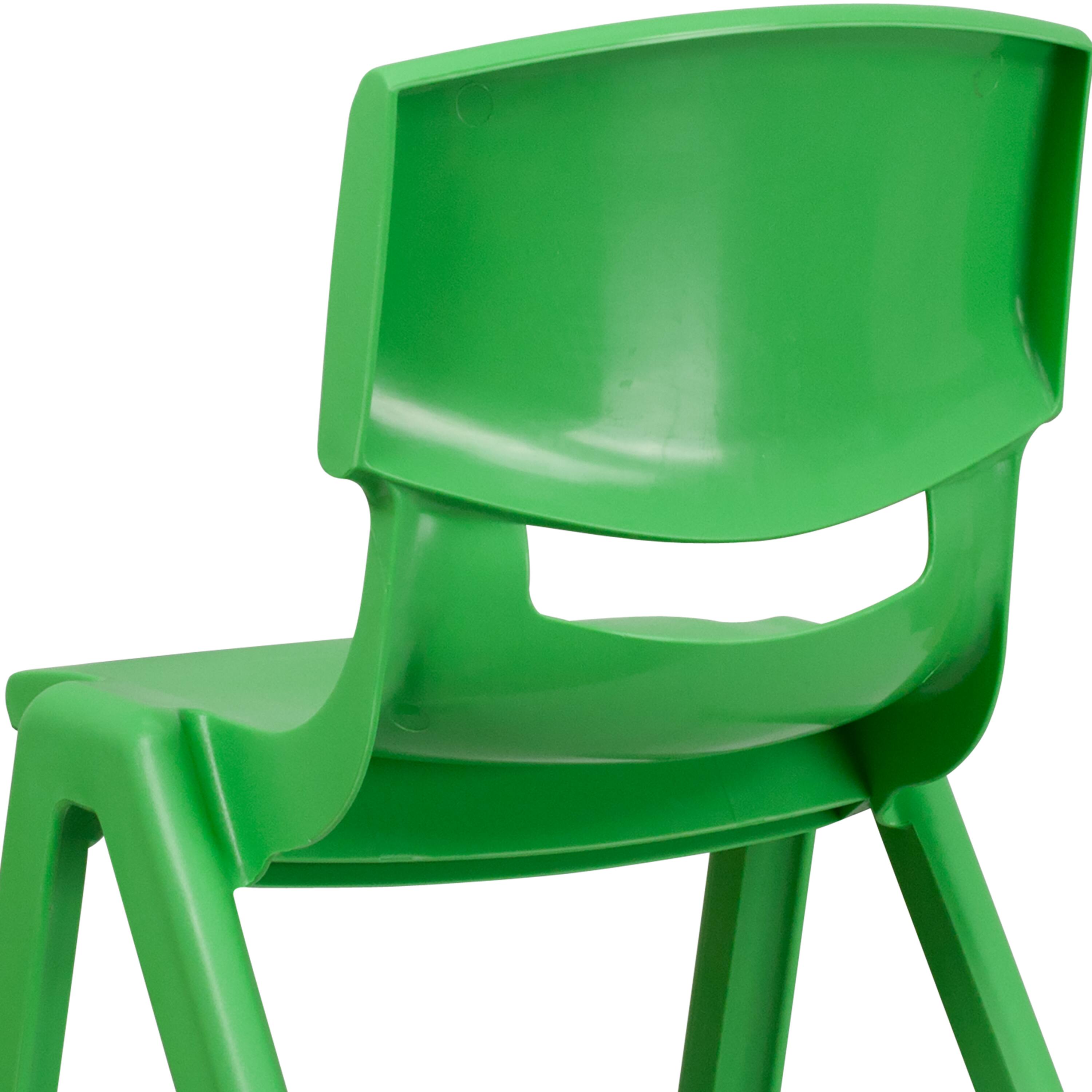 Alt View 10. Emma + Oliver - 5 Pack Plastic Stackable School Chair with 15.5'' Seat Height - Green.
