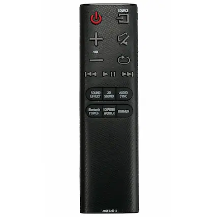 + VOL SOURCE SOUND 3D AUDIO EFFECT SOUND SYNC Bluetooth EQUALIZER DIMMER POWER WOOFER AH59-02631K