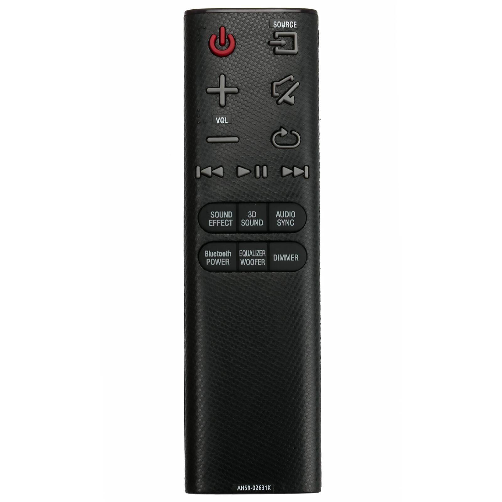 + VOL SOURCE SOUND 3D AUDIO EFFECT SOUND SYNC Bluetooth EQUALIZER DIMMER POWER WOOFER AH59-02631K