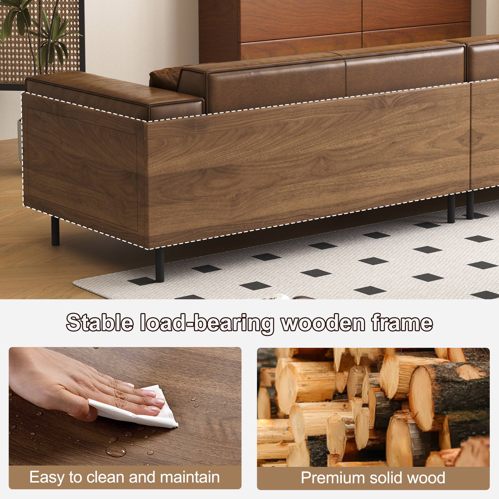 Stable load-bearing wooden frame  
Easy to clean and maintain  
Premium solid wood