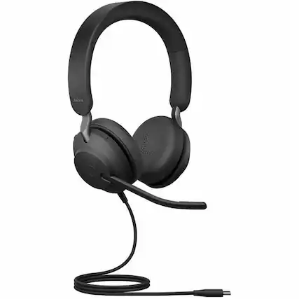 Front. Jabra - Jabra Evolve2 40 SE Headset - Stereo - USB Type A - Wired - On-ear, Over-the-head - Binaural - Red.