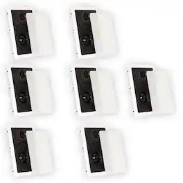 Theater Solutions by Goldwood - TS65W in Wall 6.5" Speakers Surround Sound Home Theater 7 Piece Speaker Set - Paintable White