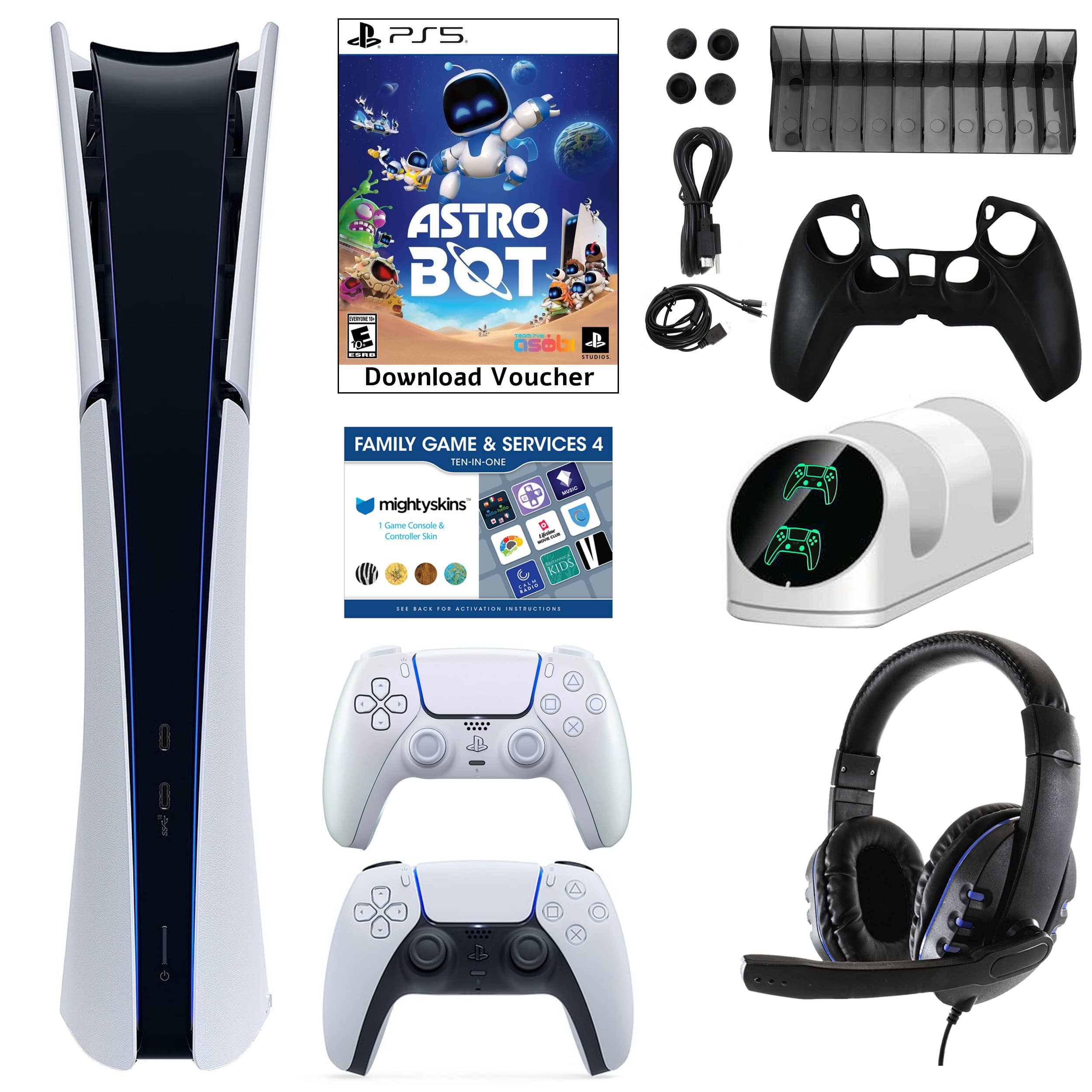 PS5 Digital Astrobot Console with Accessories Kit, Voucher & Extra Dualsense Controller - PlayStation 5