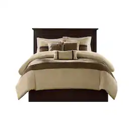 Gracie Mills - Bryony 7-Piece Microsuede Comforter Set - Natural