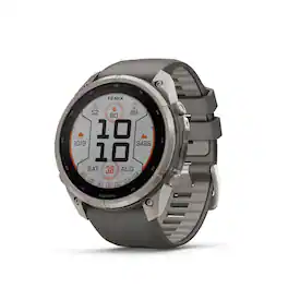 Garmin - fēnix 9 Pro - Solar GPS Smartwatch 51 mm Titanium - Pebble Gray/Silver Gray Silicone Band - (2026)