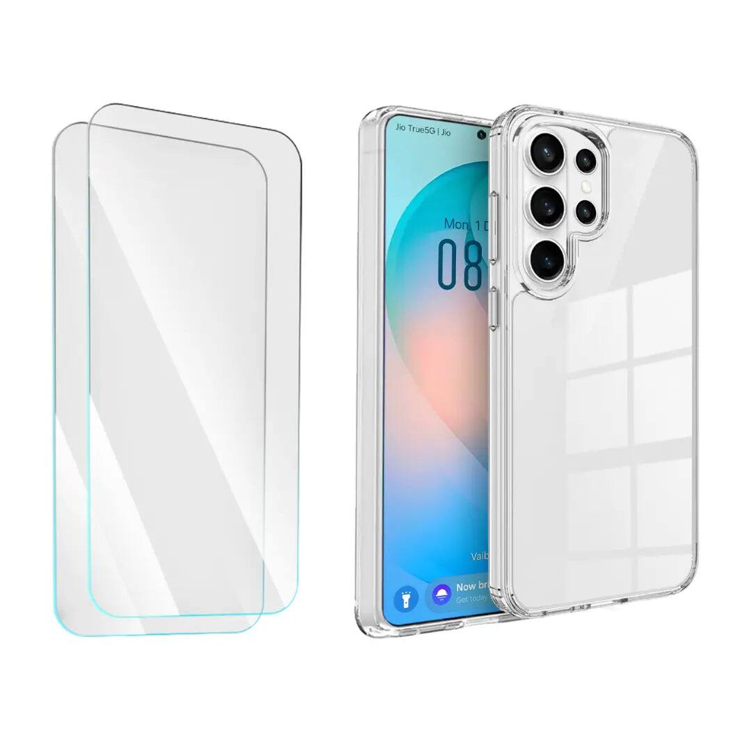 Bundle - Entronix - for Galaxy S26 Ultra - [Hard Back] Case & 2 Screen Protectors - Clear