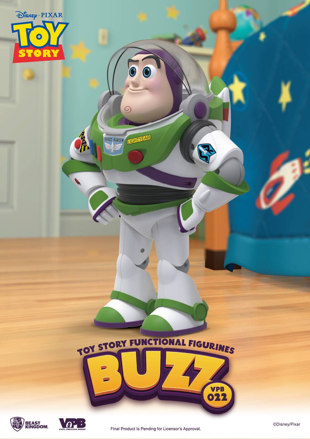 Disney PIXAR TOY STORY CAPER SPACE RANGER LIGHTYEAR STORY FUNCTIONAL TOY FIGURINES BUZZ 022 VPB KINGDOM. BEAST VOPB Disney/Pixar COT. Cadides - Final Product is Pending for Licensor's Approval.