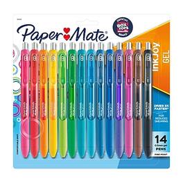Paper Mate - InkJoy Retractable Gel Pens, Fine Point, Ink, 14/Pack - Assorted