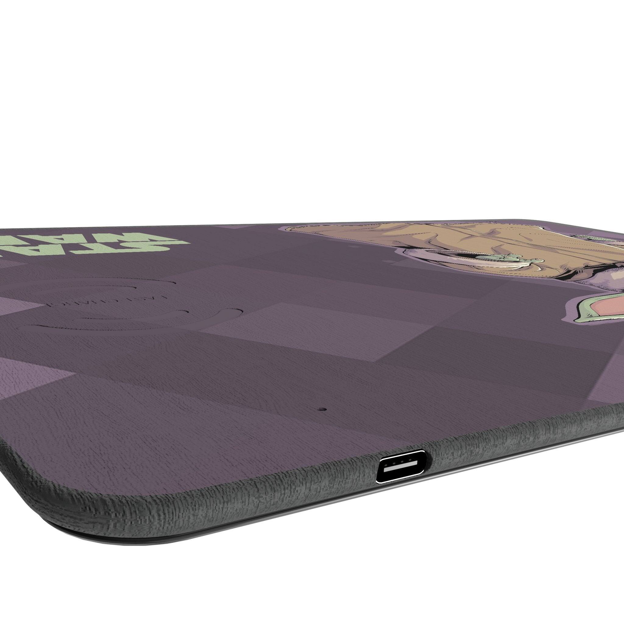 Left. Keyscaper - Star Wars: The Mandalorian Color Block 15-Watt Wireless Charger and Mouse Pad - Grogu.