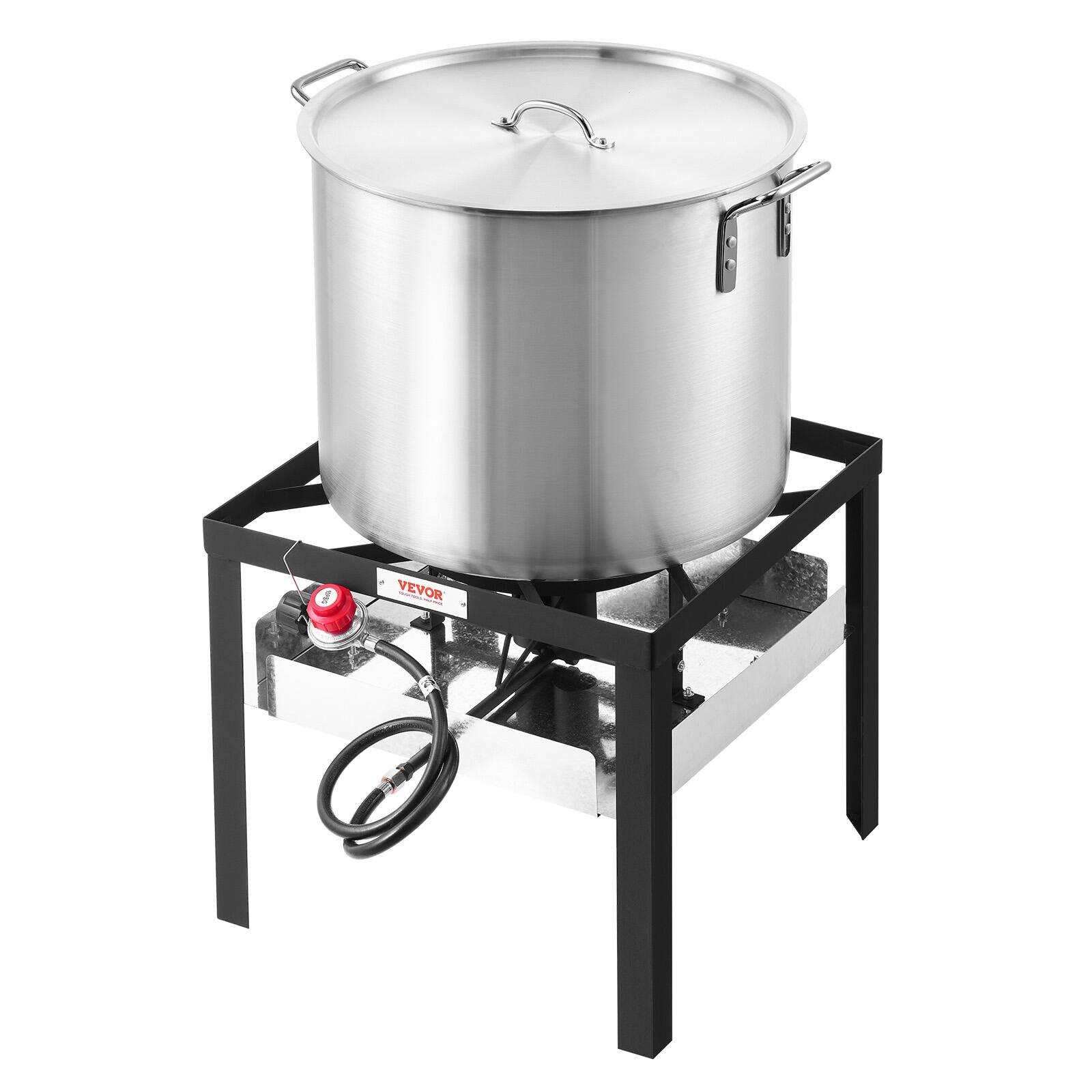 Alt View 5. VEVOR - 80 Qt Seafood Boiling Kit with Strainer, Outdoor Seafood Boil Pot and Basket, Cooking Set for Crawfish Lobster Boiling - Silver.