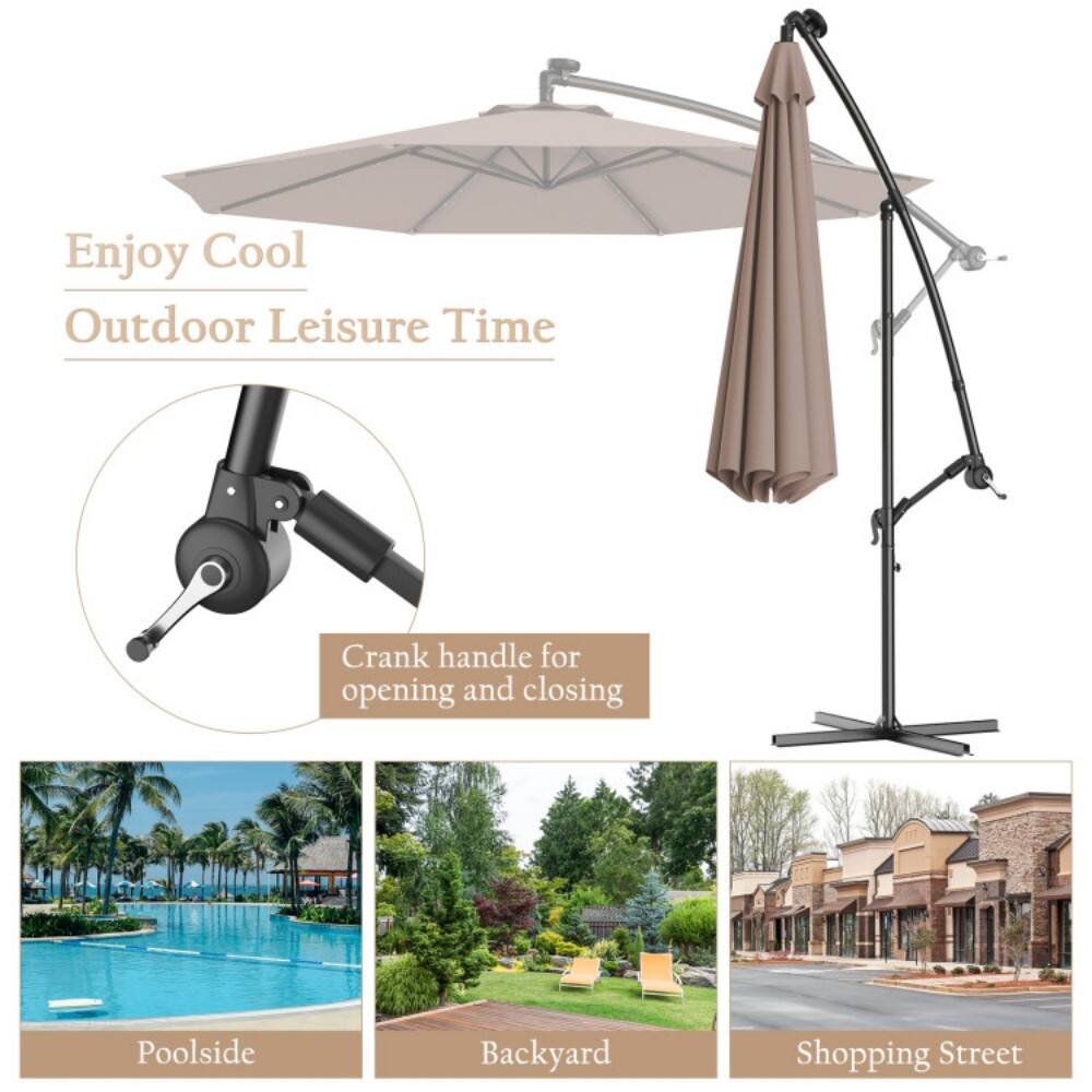 Enjoy Cool Outdoor Leisure Time

Crank handle for opening and closing

Poolside  
Backyard  
Shopping Street
